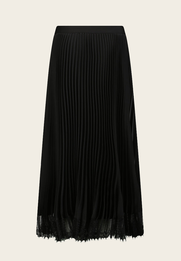 Jolie Black Lace Pleated Skirt - MOISELLE