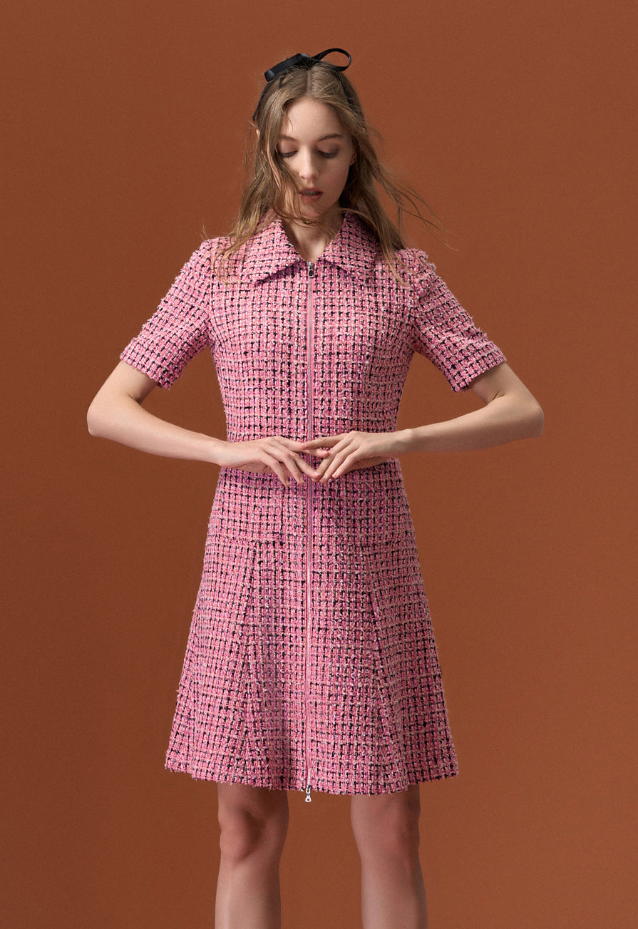 Tweed pink outlet dress