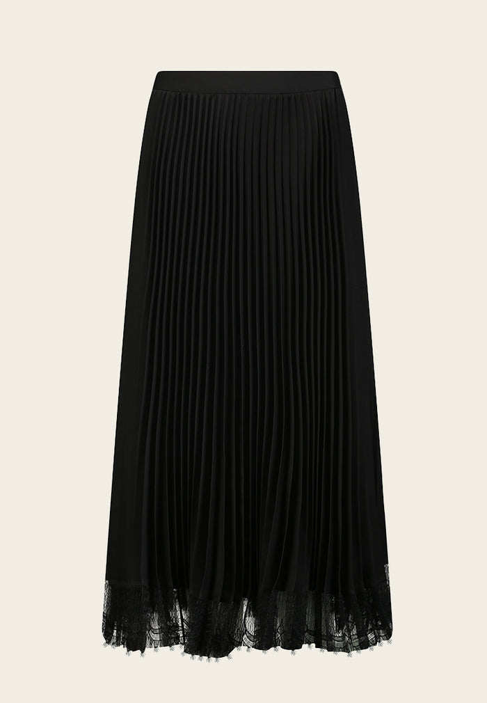 Jolie Black Lace Pleated Skirt - MOISELLE