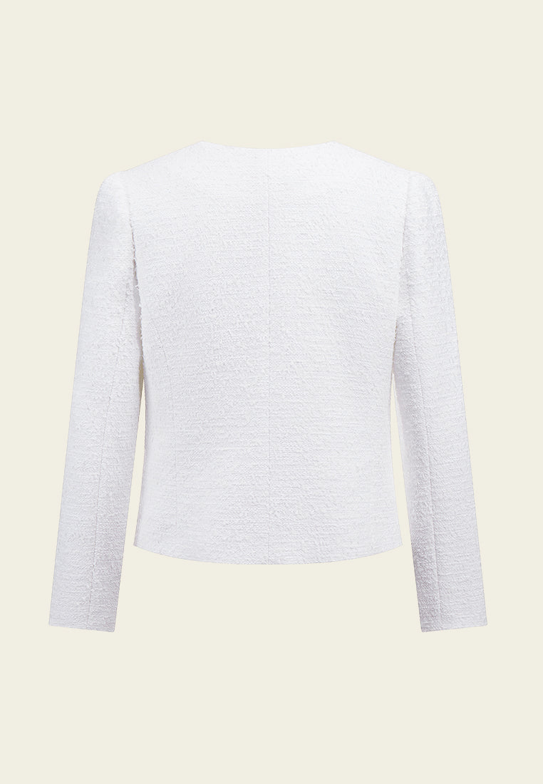 White Tweed Jacket - MOISELLE