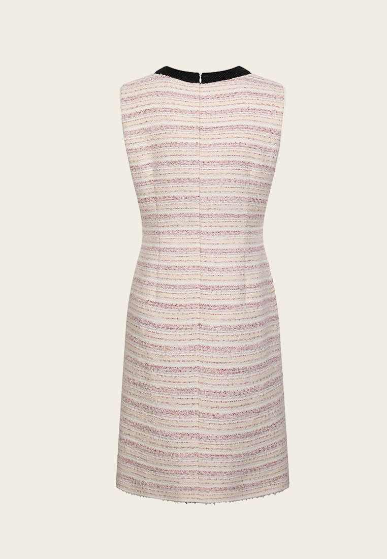 Striped Pockets Sleeveless Dress - MOISELLE