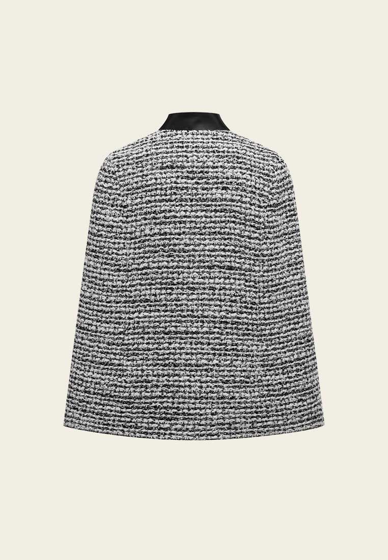 Mixed Grey Wool Cape Coat - MOISELLE