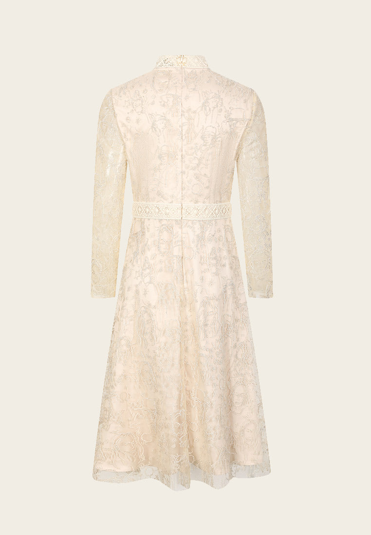 Elizabeth Embroidered Mesh Dress - MOISELLE