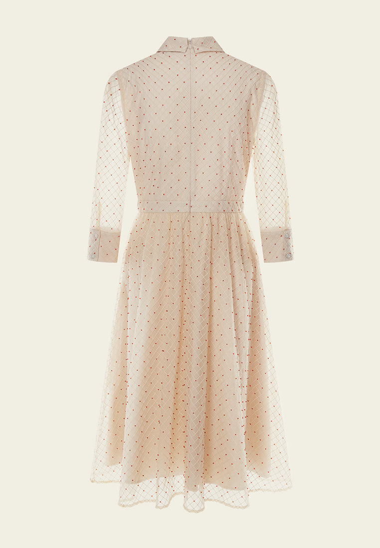 MOISELLE Pink Beaded Detail Collar Dress with Ribbon MOISELLE Pink Beaded Detail Collar Dress with Ribbon