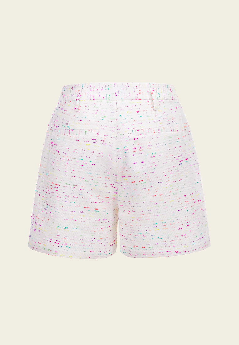 Candy White Tweed Shorts