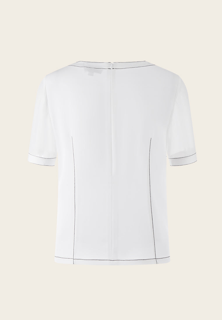 Minimalist White Line Art Shirt - MOISELLE