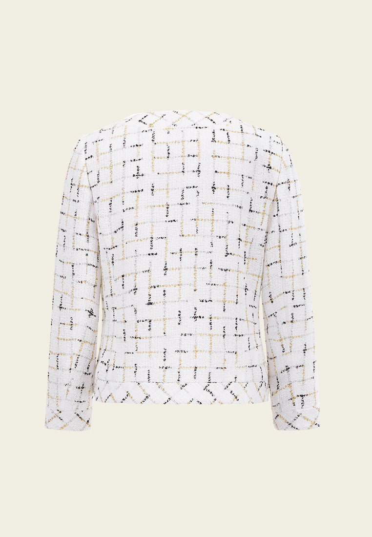 Prestige White Check Tweed Jacket MOISELLE