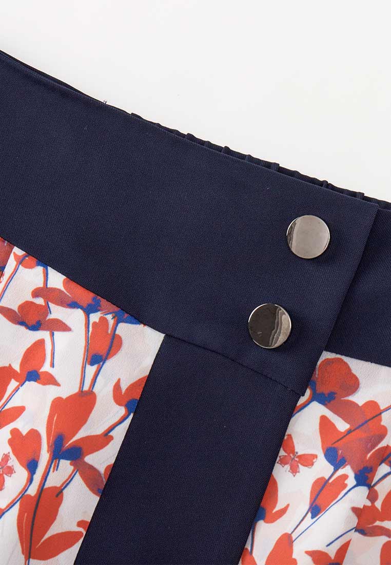 Floral Pattern Pleated Skirt - MOISELLE