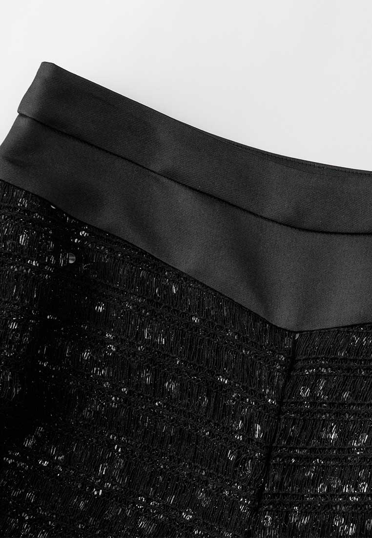 Black Sequin Wide-leg Trousers - MOISELLE