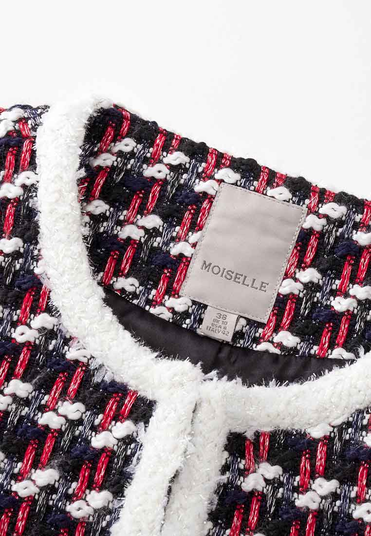 Calf Length Pattern Tweed Jacket - MOISELLE