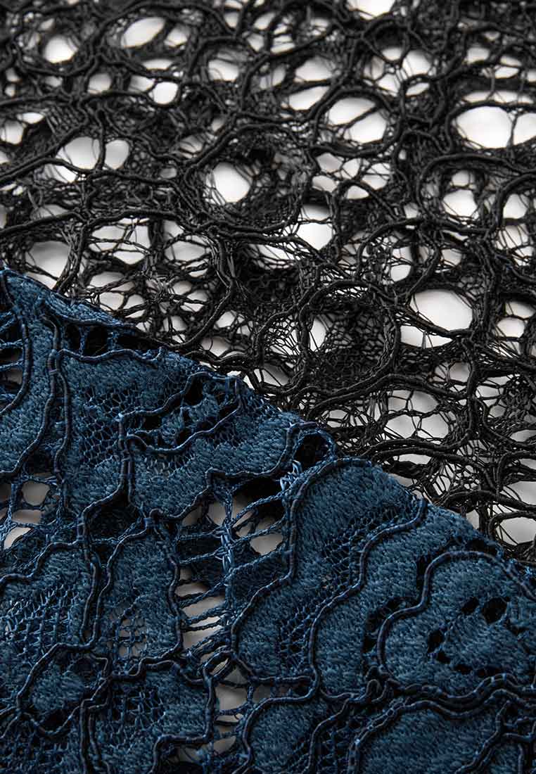 Black Patchwork Lace Cocktail Dress - MOISELLE