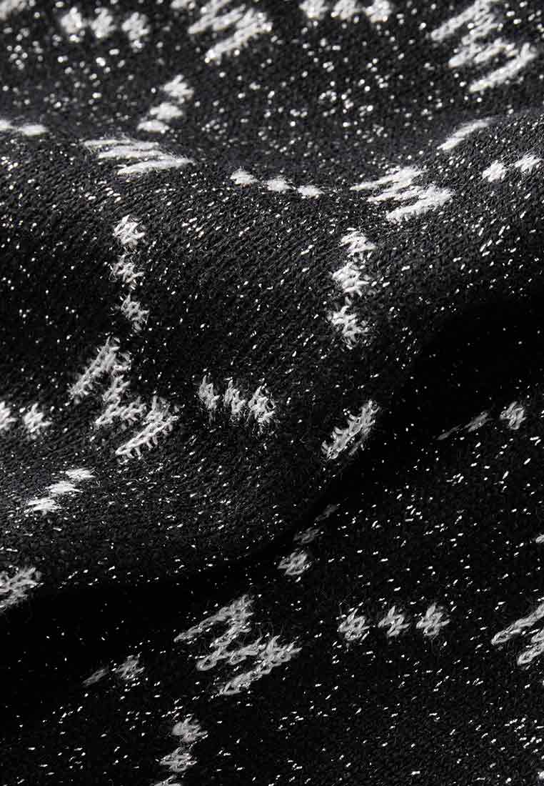 Black MOISELLE Monogram Knit Zip-up Sweater - MOISELLE
