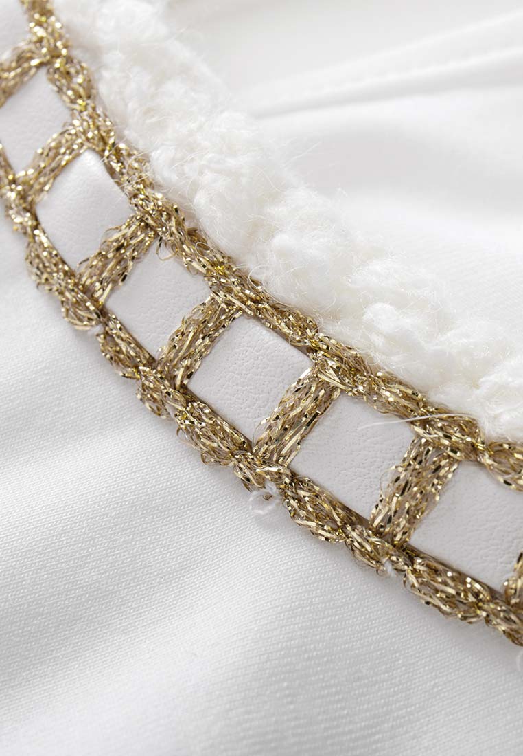 Gold Embellished Cotton Vest - MOISELLE