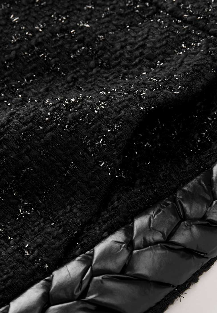 Black Lurex Tweed Straigh-leg Trousers - MOISELLE