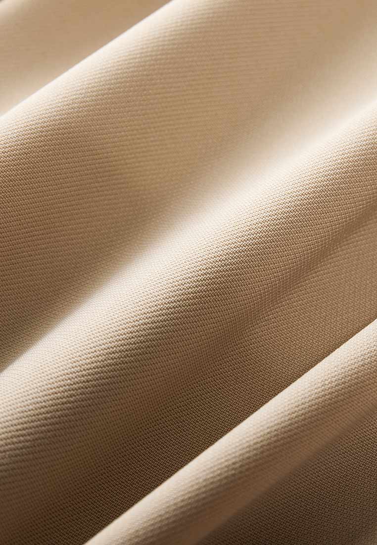 Khaki Cropped Calf Length Trousers - MOISELLE