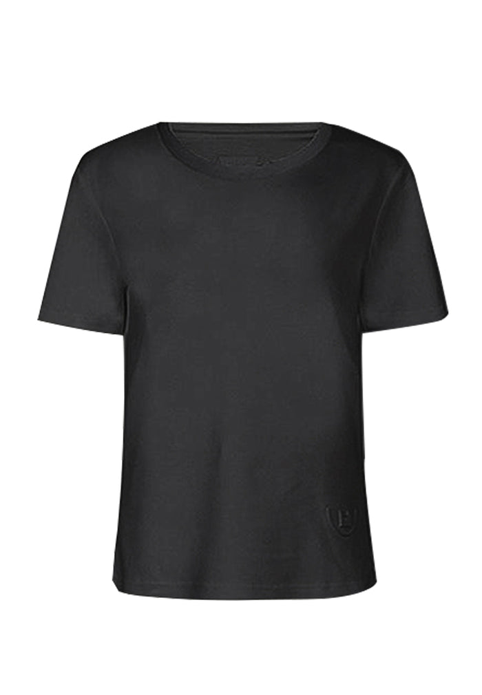 Antibacterial basic round-neck T-shirt (Black) - MOISELLE