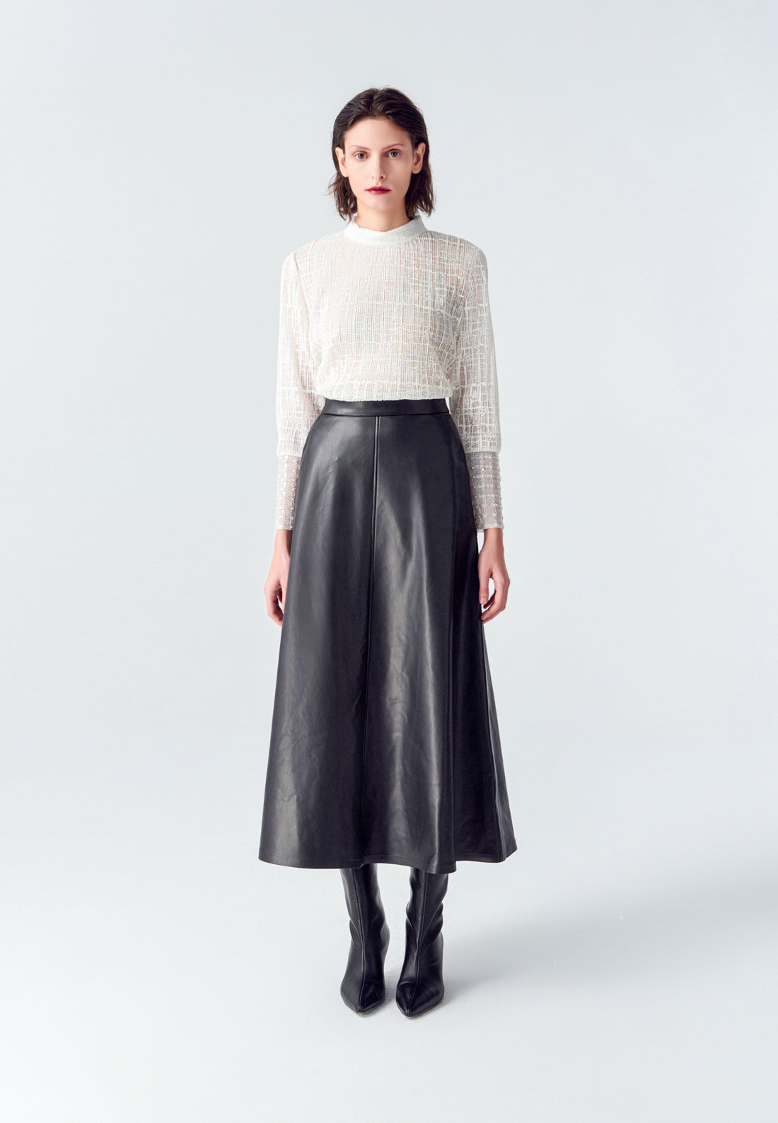 Brown Midi Skirt - Vegan Leather Skirt - Faux Wrap Skirt - Lulus