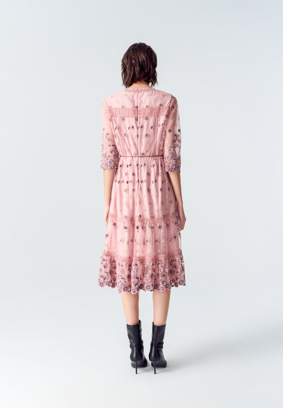 MOISELLE Bohemian Purple V-neck Embroidered Dress MOISELLE Bohemian Purple V-neck Embroidered Dress