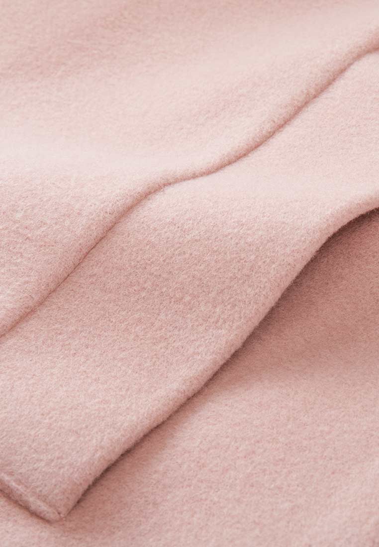 Pink Embellished Wool Medium Coat - MOISELLE