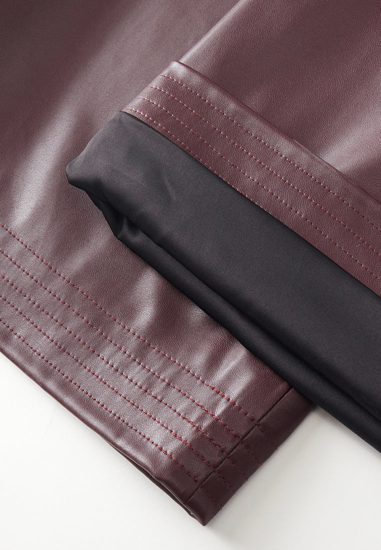 dark red leather pants | ShopLook
