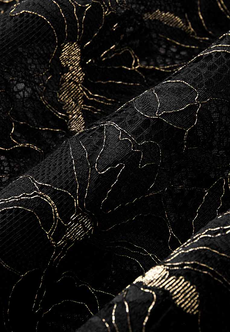 Black Jacquard Lace Top - MOISELLE