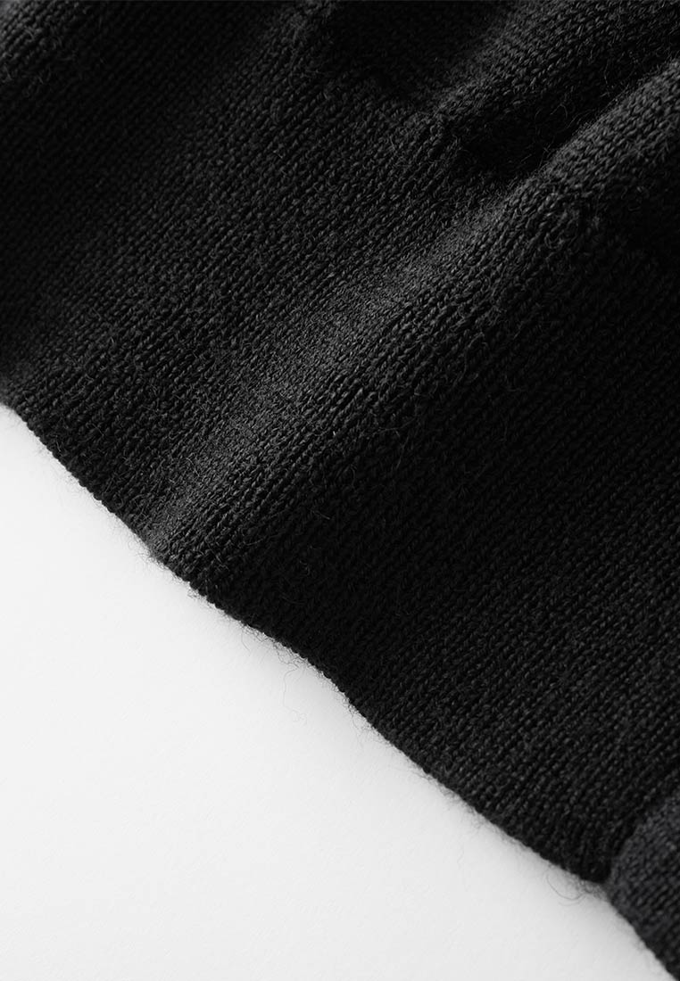 Black Sequin Short-sleeved Wool Knit Top - MOISELLE