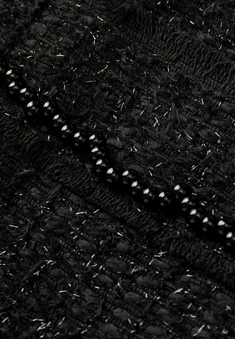 Black Lurex Tweed Jacket - MOISELLE