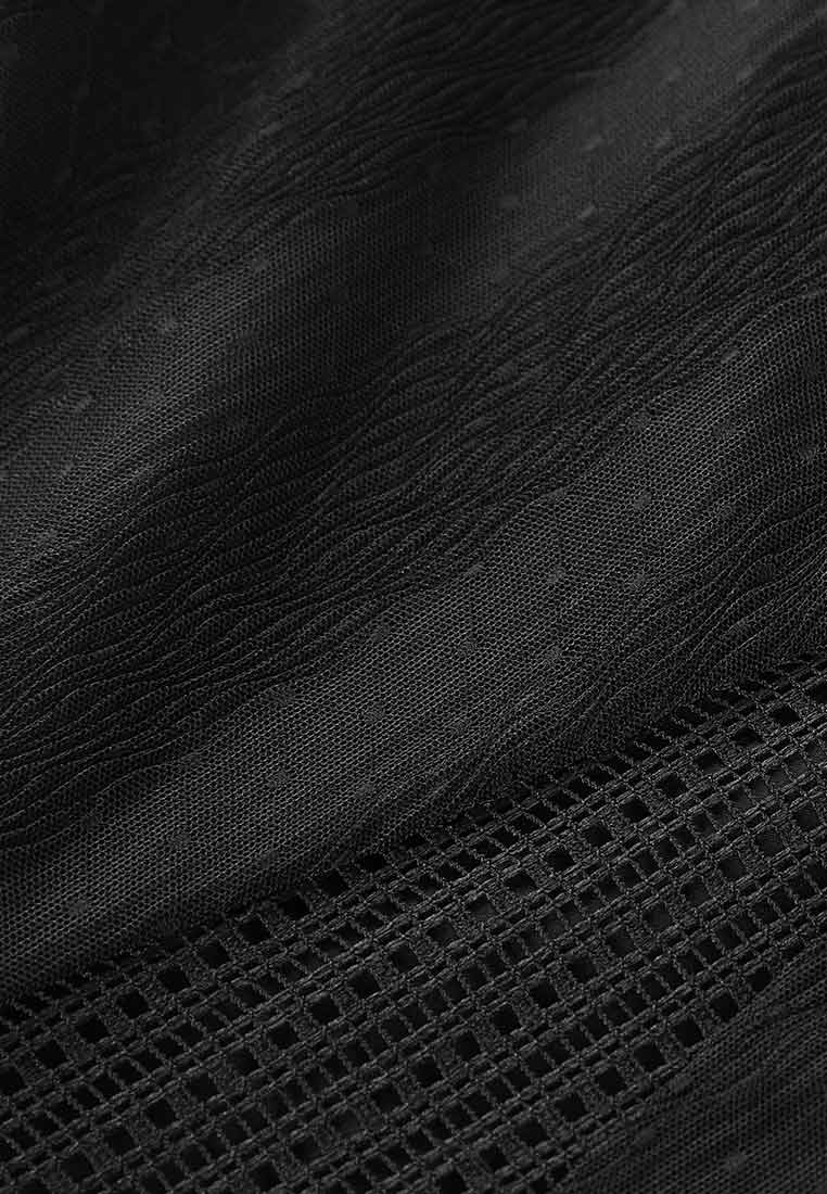 Black Sequins Stripe Detail Lace Sleeveless Cocktail Dress - MOISELLE