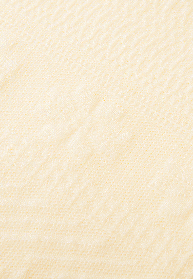 Beige Knit Short Sleeves Crew Neck Top