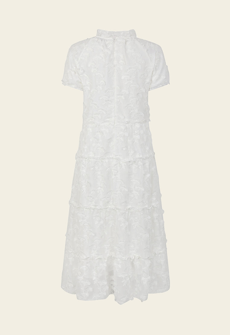 White Pure Chiffon Dress - MOISELLE