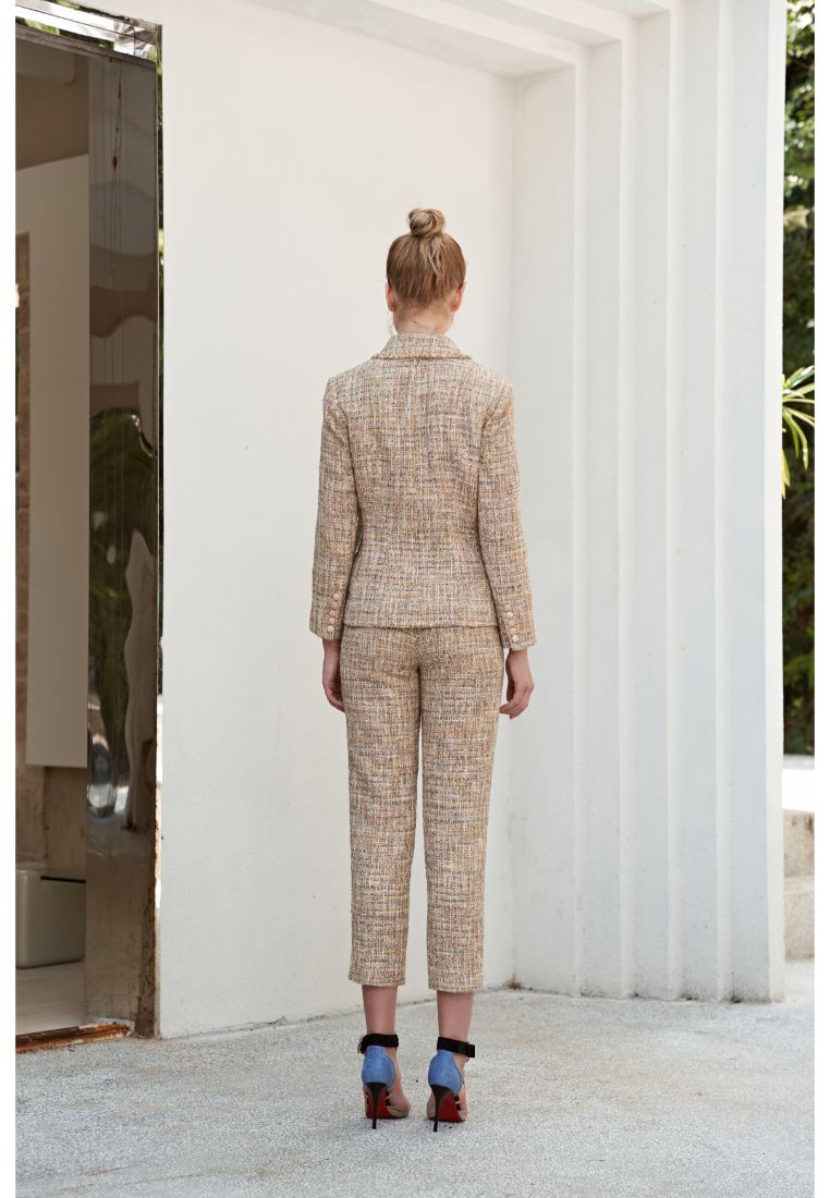 Classic elegant plaid tweed trousers. - MOISELLE