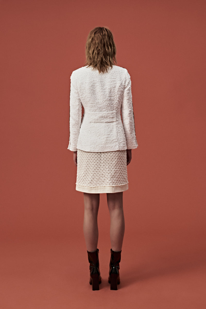 Beige White Pocket Lace Skirt - MOISELLE