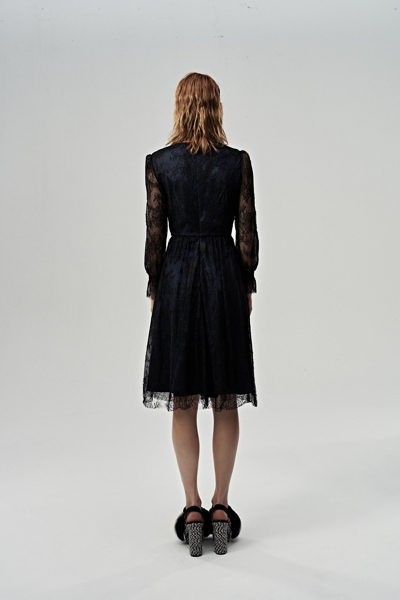 Zara black clearance lace midi dress